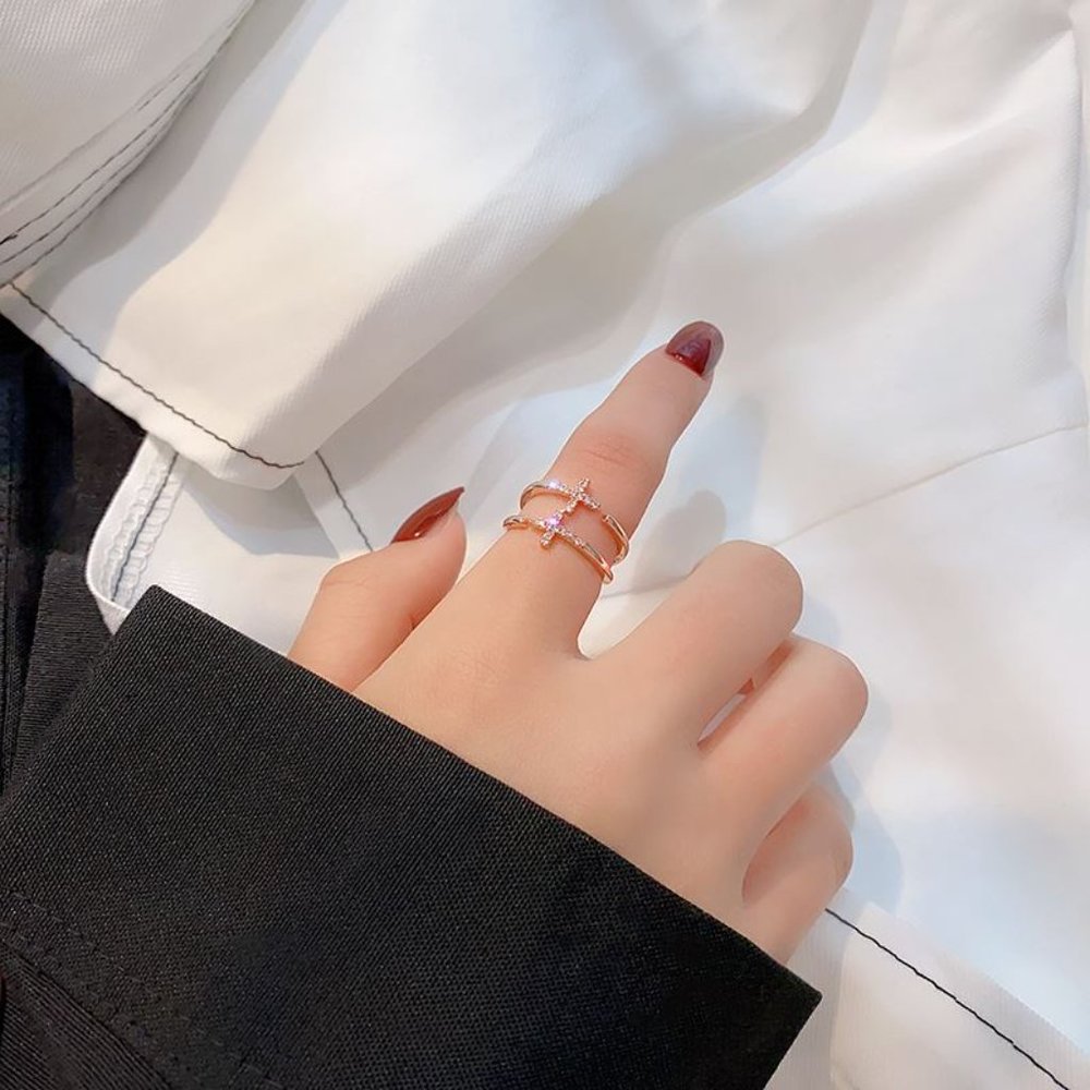 Cross ring in rosegold - Picture 3 of 5